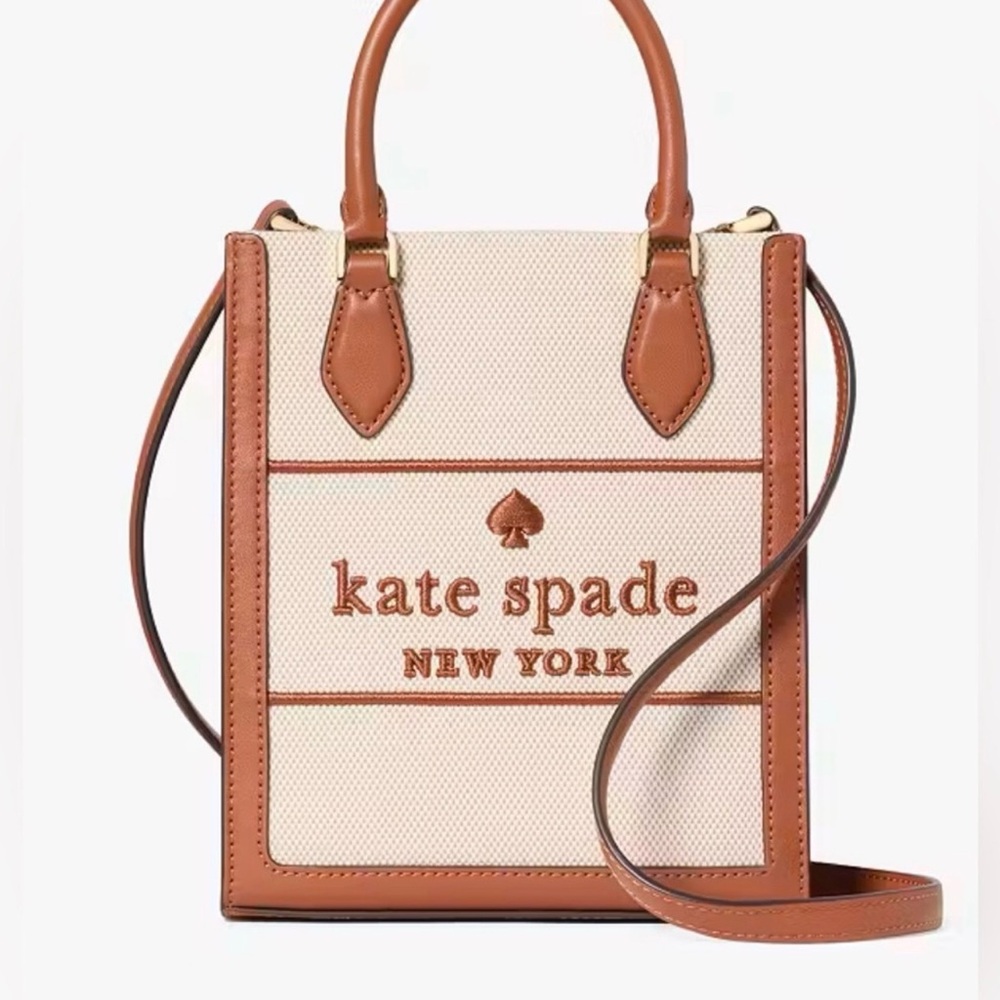 Kate Spade Ellie Mini Brown and Cream Tote
